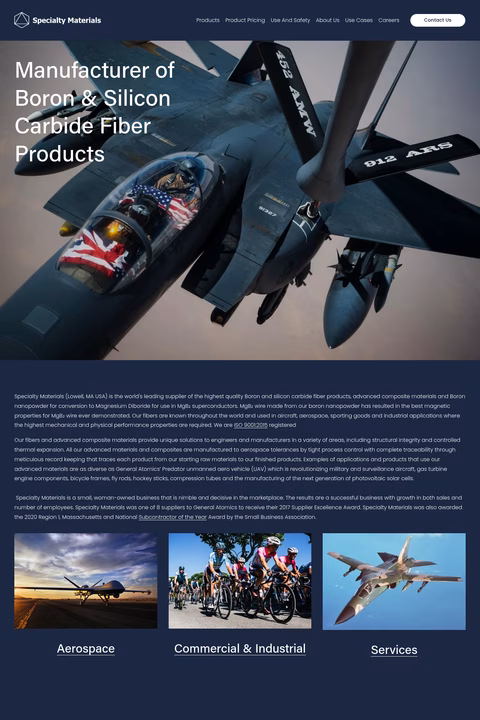 Specialty-Materials Homepage 1440px