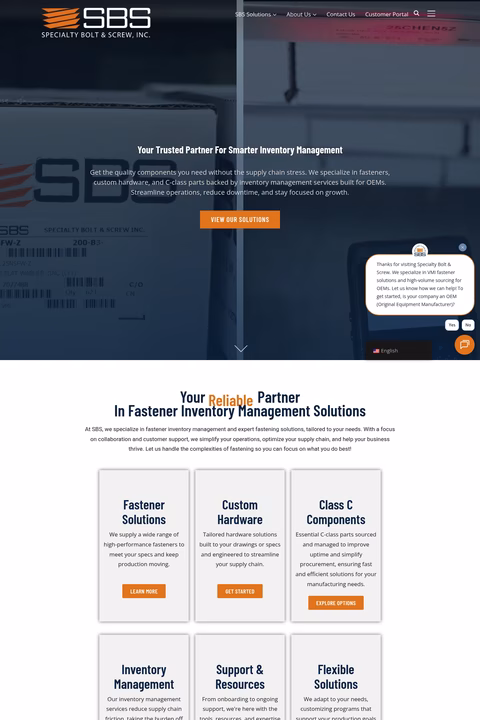 Specialty-Bolt-Screw Homepage 1440px