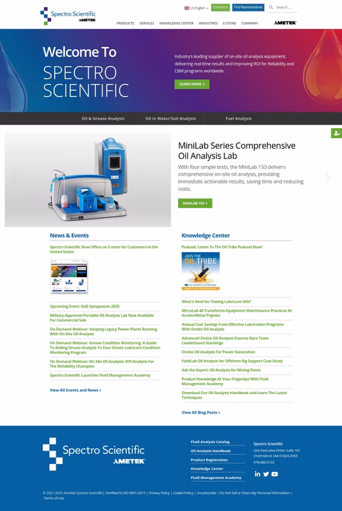 Spectro-Scientific Homepage 1440px