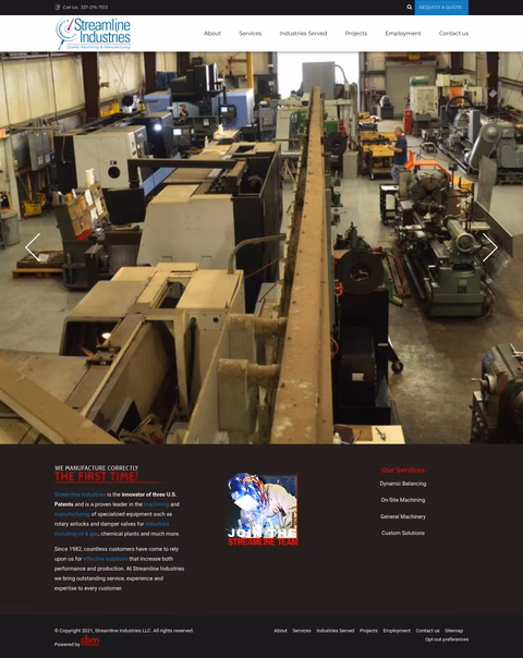 Streamline-Industries Homepage 1440px