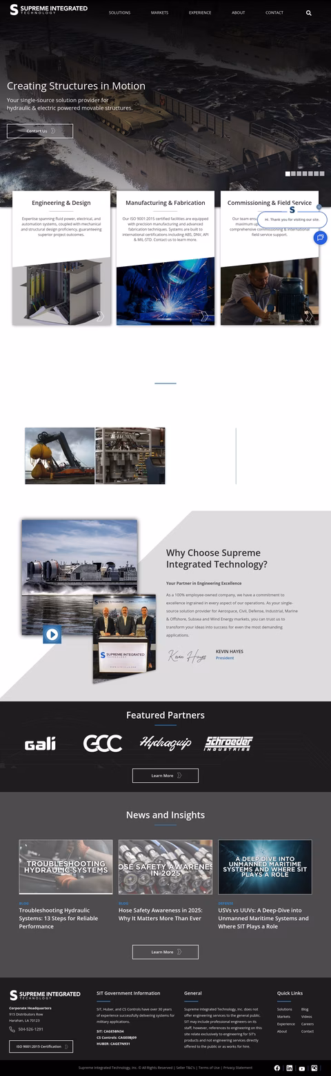 Supreme-Integrated-Technology Homepage 1440px