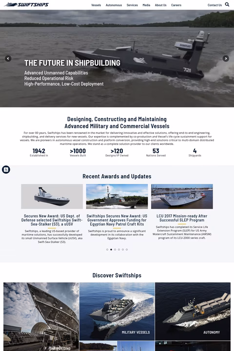 Swiftships-Ship-Builders Homepage 1440px