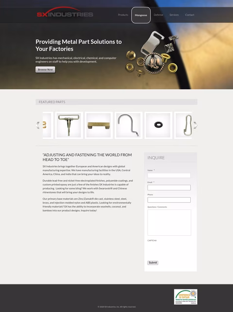 Sx-Industries Homepage 1440px