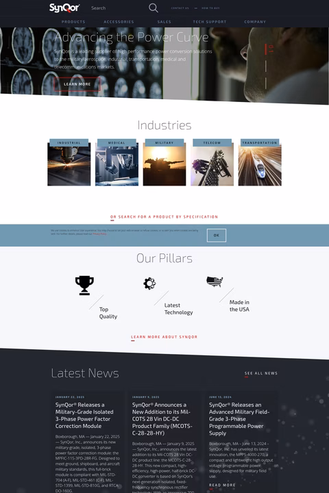 Synqor Homepage 1440px