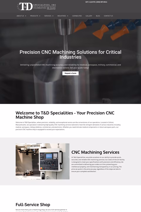 T-D-Specialties Homepage 1440px