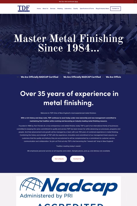 Tdf-Metal-Finishing Homepage 1440px