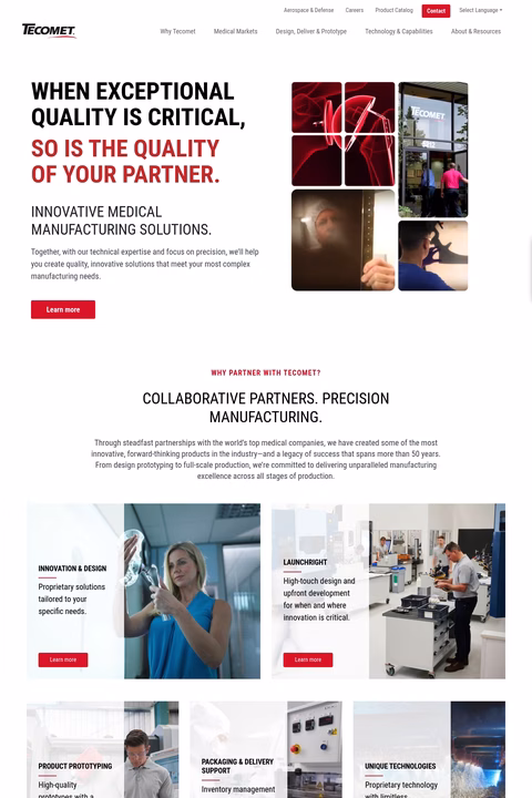 Tecomet Homepage 1440px