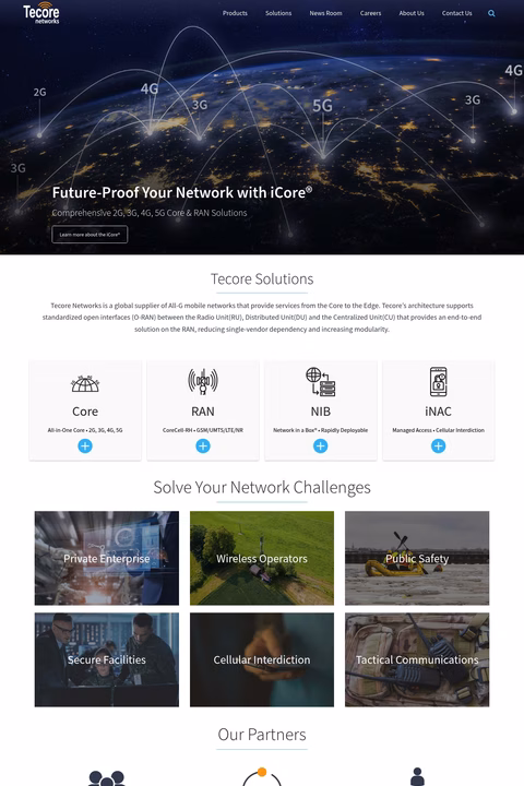 Tecore-Networks Homepage 1440px