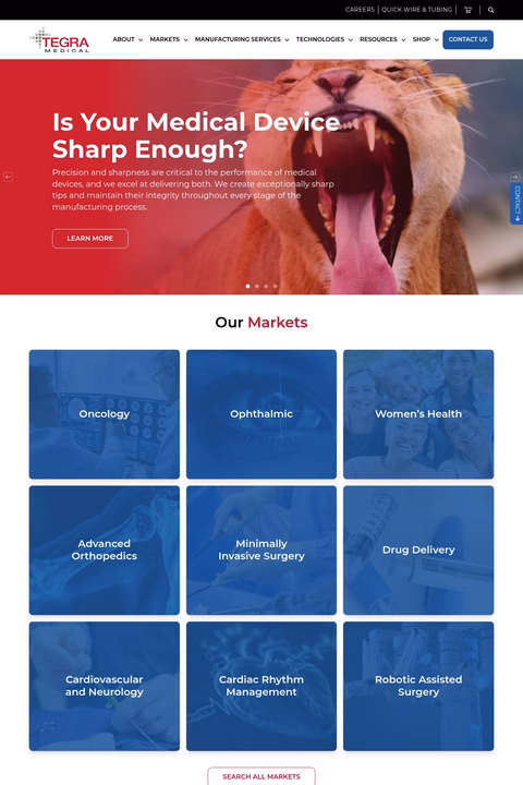 Tegra-Medical Homepage 1440px