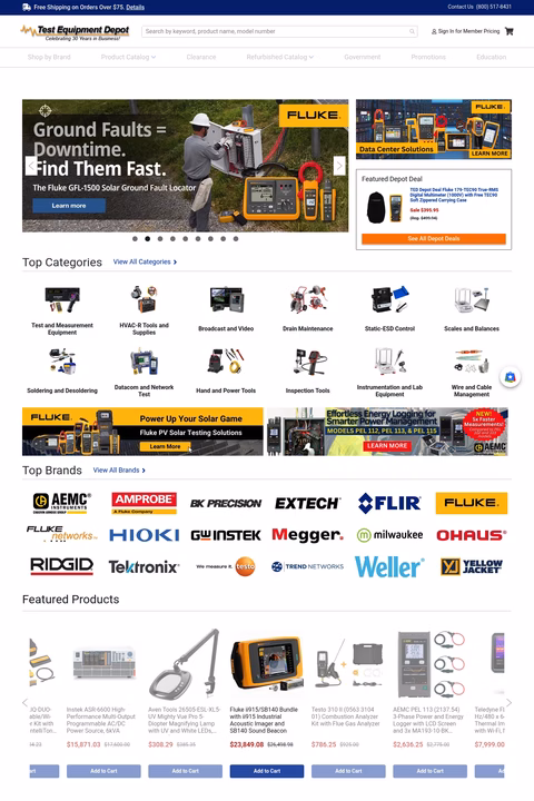 Test-Equipment-Depot Homepage 1440px