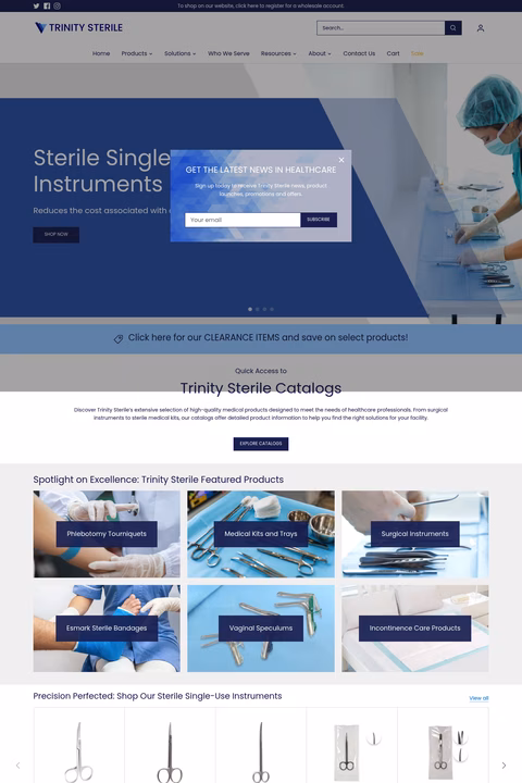 Trinity-Sterile Homepage 1440px