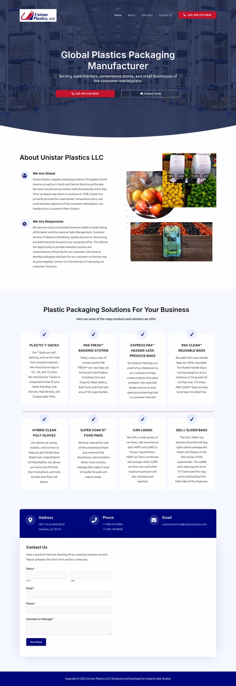 Unistar-Plastics Homepage 1440px