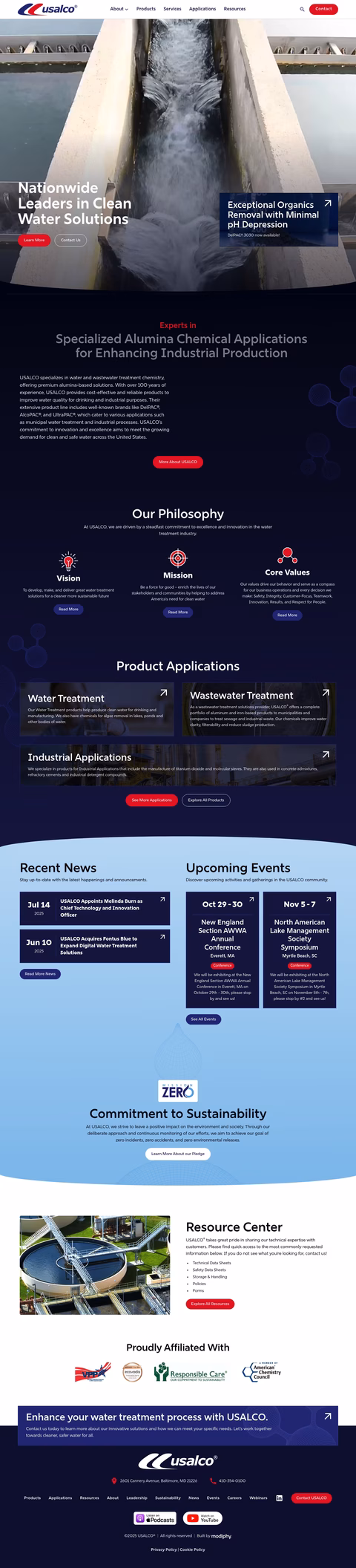 Usalco Homepage 1440px