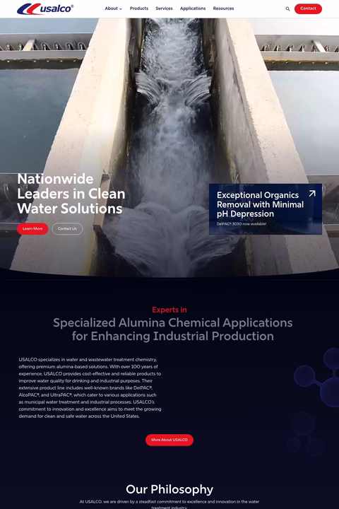 Usalco Homepage 1440px