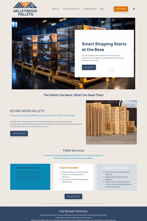 Valleywood-Pallets Homepage 1440px