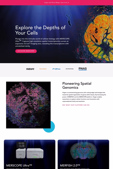 Vizgen Homepage 1440px