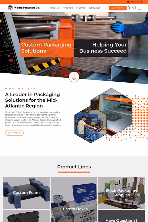 Willard-Packaging-Company Homepage 1440px