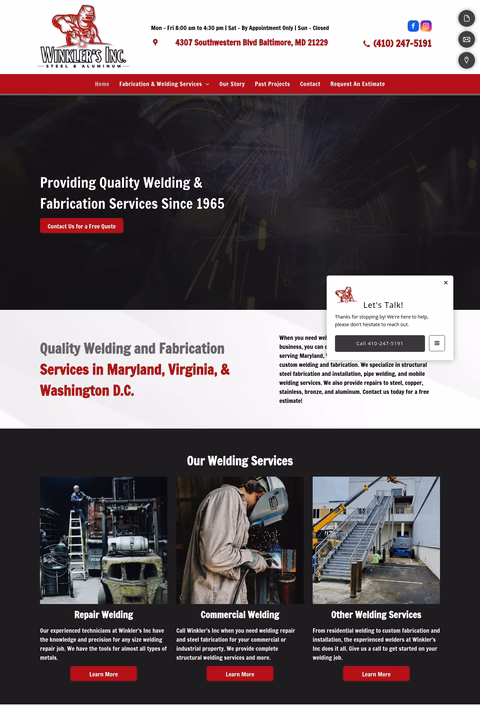 Winklers-Inc Homepage 1440px