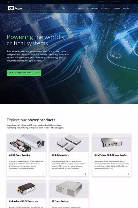 Xp-Power Homepage 1440px
