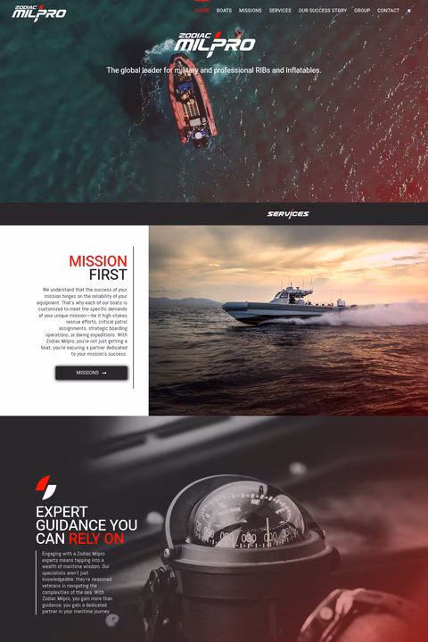 Zodiac-Milpro Homepage 1440px