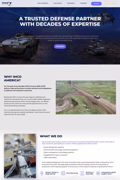Imco-America Homepage 1440px