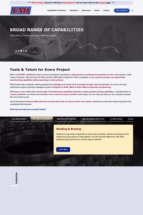 Evans-Machine-Company Homepage 1440px