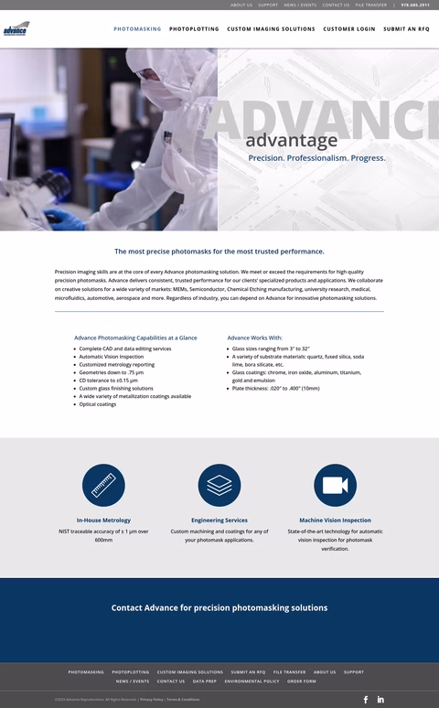 Advance-Reproductions Homepage 1440px