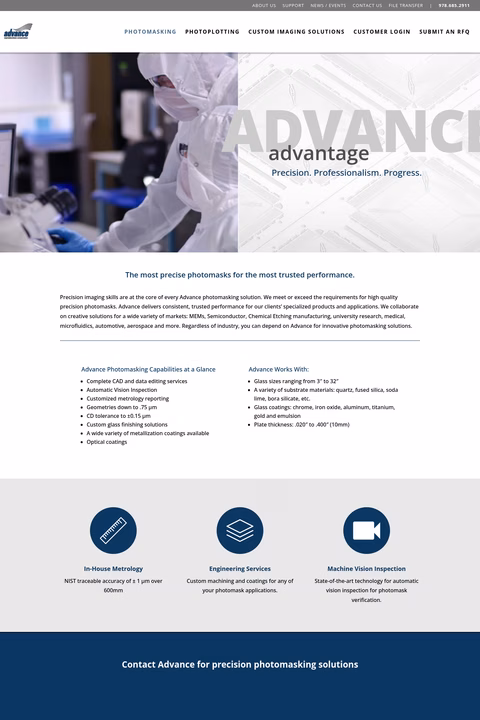 Advance-Reproductions Homepage 1440px