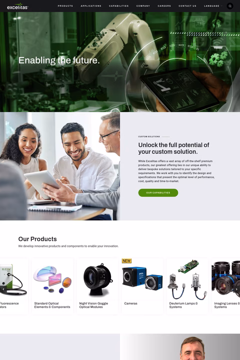 Excelitas-Technologies Homepage 1440px