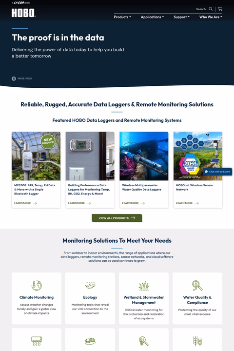 Hobo-Data-Loggers Homepage 1440px