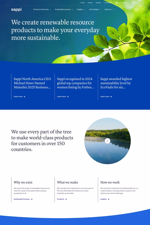 Sappi Homepage 1440px
