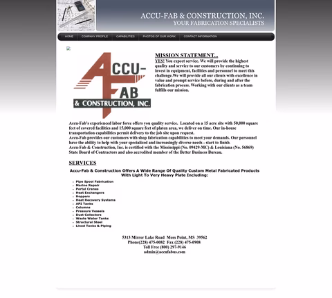 Accu-Fab-Construction Homepage 1440px