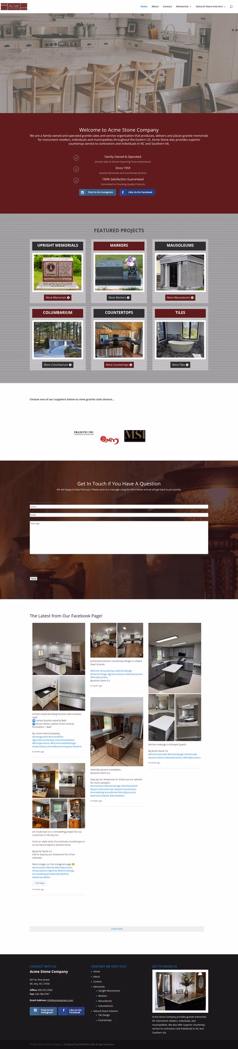 Acme-Stone-Company Homepage 1440px