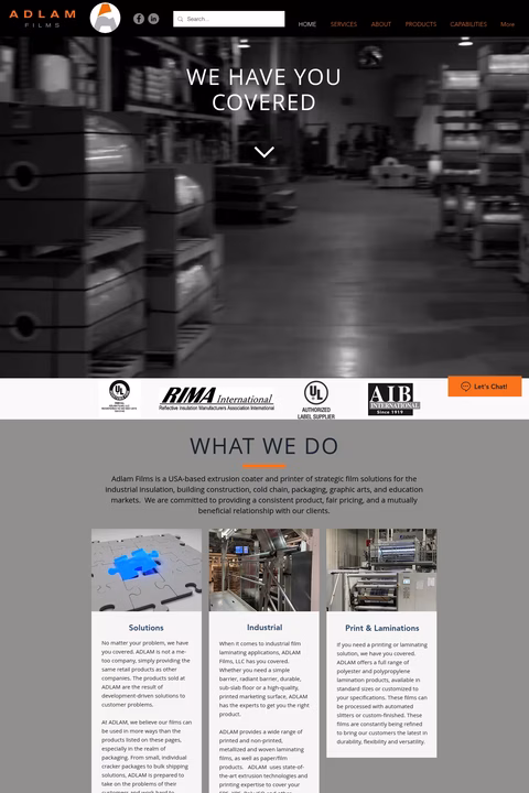 Adlam-Films Homepage 1440px