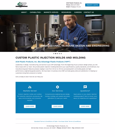 Advantage-Plastic-Products Homepage 1440px