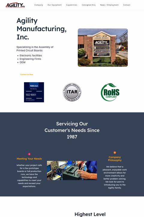 Agility-Manufacturing Homepage 1440px