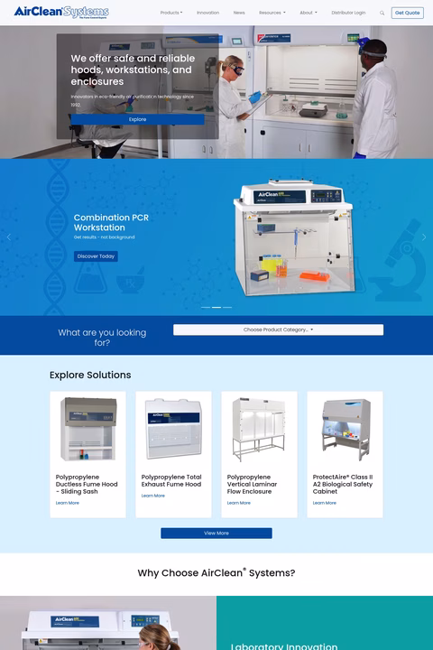 Airclean-Systems Homepage 1440px