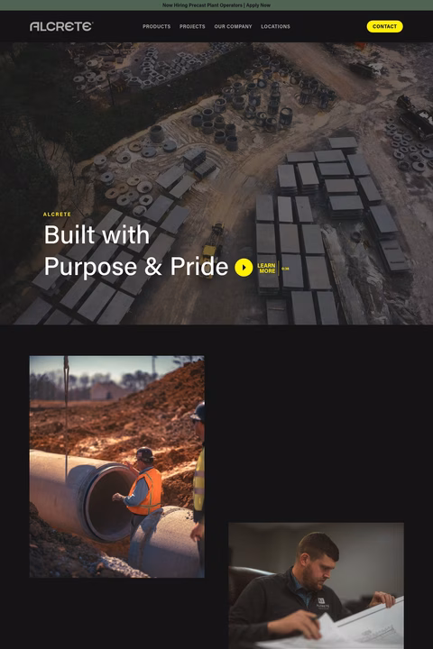 Alcrete Homepage 1440px