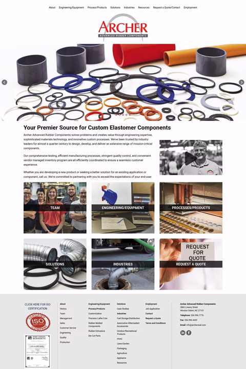 Archer-Advanced-Rubber-Components Homepage 1440px
