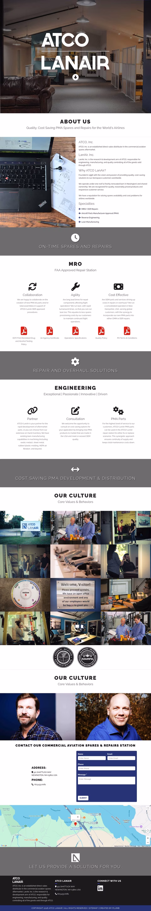 Atco-Lanair Homepage 1440px