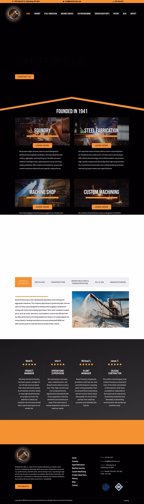 C-L-Dews-Sons-Foundry-Machinery Homepage 1440px