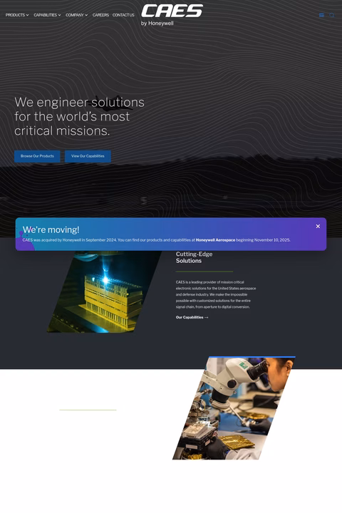 Caes-By-Honeywell Homepage 1440px