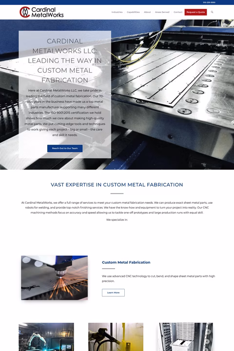 Cardinal-Metal-Works Homepage 1440px