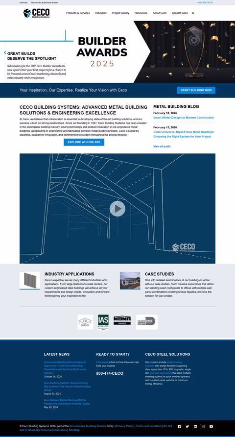 Ceco-Building-Systems Homepage 1440px