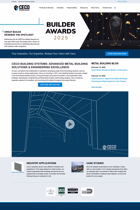 Ceco-Building-Systems Homepage 1440px