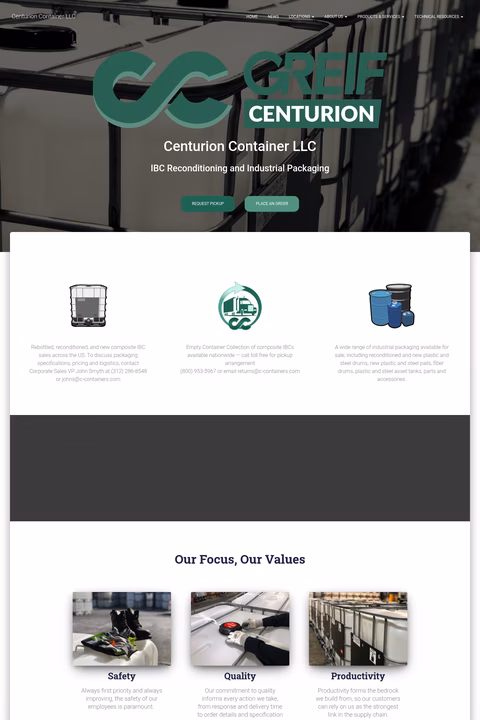 Centurion-Container Homepage 1440px