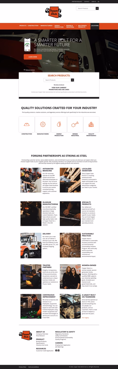 Copperstate-Bolt-Nut-Company Homepage 1440px