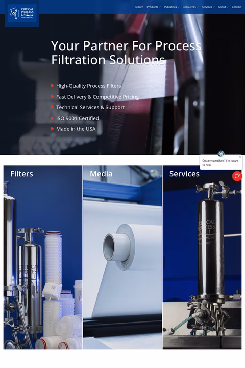 Critical-Process-Filtration Homepage 1440px