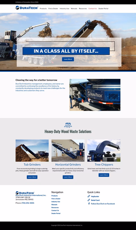 Duratech-Industries Homepage 1440px