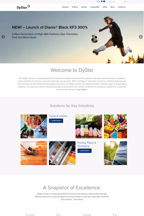 Dystar Homepage 1440px